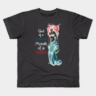 Mermaid with sailor mouth Kids T-Shirt